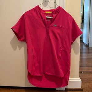 Figs Shocking Pink Montex Scrub Top